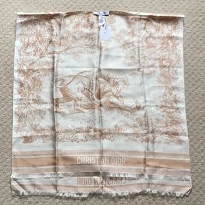 CHRISTIAN DIOR beige 96% silk TOILE DE JOUY Poncho